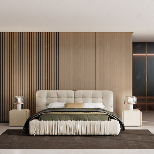 The clouds leather double bed