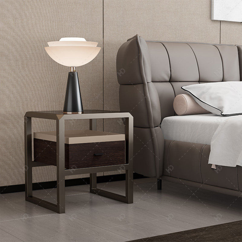 Rice husk bedside table