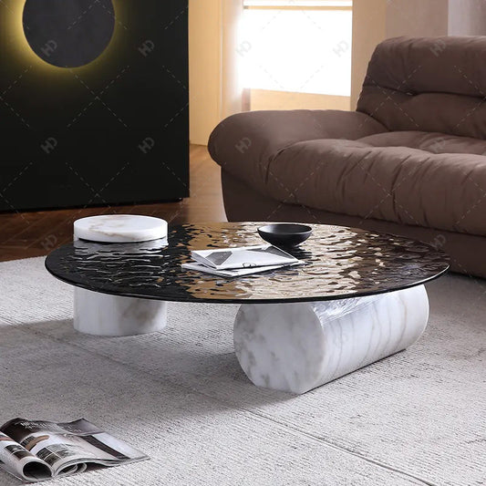 Water ripple glass tea table
